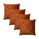 Kit 4 Capas para Almofada Drapeada em Veludo Quadrada Várias Cores