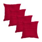 Kit 4 Capas para Almofada Drapeada Line em Veludo Quadrada 50x50 Várias Cores