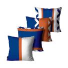 Kit 4 Capas Para Almofada Geométrica Azul Mdecore - 45x45
