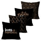 Kit 4 Capas Para Almofadas Decorativas Bons Momentos 45X45cm