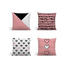 Kit 4 Capas Para Almofadas Decorativas Estampadas