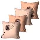 Kit 4 Capas para Almofadas Mdecore Dente Leao Rosa 45x45cm