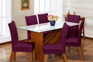 Kit 4 Capas Para Cadeira Jantar Malha Com Elástico Vinho