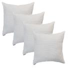 Kit 4 Capsa de Almofadas Decorativa Suede Premium Texturizado 50x50 Luxo Branco