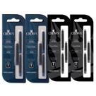 Kit 4 Cargas Para Caneta Crown Tinteiro Com 3 Refil Ca32005 Azul Preta