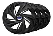 Kit 4 Carlota Esportiva Aro 13 Ford Fiesta Ka Jogo Calota Preto Fosco Focus