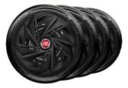 Kit 4 Carlota Esportiva Aro 14 Fiat Uno Palio Siena Mobi - Preto Fosco