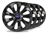 Kit 4 Carlota Esportiva Aro 15 Ford New Fiesta Jogo Calota Preta Ka Focus