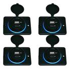 Kit 4 Carregador de Celular Automotivo 1 USB + 1 USB Power C/ Moldura - RS-1113U BR