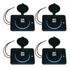Kit 4 Carregador de Celular Automotivo 2 USB C/ Moldura Removível - RS-1123U BR