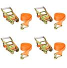 Kit 4 catraca + 4 cinta amarração 1,5t x 9m x 50mm rabicho j