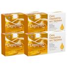 Kit 4 Cera Quente Depilatória Profissional Natural Mel Depilflax Barra 1Kg Grande