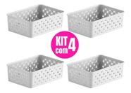 Kit 4 Cestas Rattan Organizadoras 19 X 13 X 6,5cm
