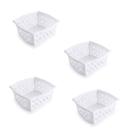 Kit 4 Cestinhos Empilháveis Multiuso Organizador Branco G