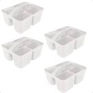 Kit 4 Cesto Cestinha Organizadora Multiuso Com alça Branco