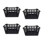 Kit 4 Cesto Multiuso Atenas Pequeno 25x15,5x29,5 Preto
