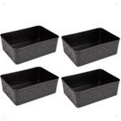 Kit 4 Cesto Multiuso Decorativo Preto 19x13,5x6,5Cm Kit 4 Cesto Multiuso Decorativo Preto 19x13,5x6,5Cm