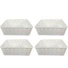 Kit 4 Cesto Multiuso Organizador Premium Branco123Organizei