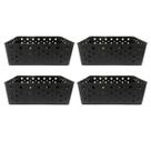 Kit 4 Cesto Multiuso Organizador Premium Preto 123Organizei