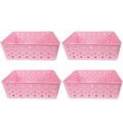 Kit 4 Cesto Multiuso Organizador Premium Rosa 123Organizei Kit 4 Cesto Multiuso Organizador Premium Rosa 123Organizei