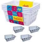 Kit 4 Cesto Organizador Coração Dup Branco Prática Cesta Versátil