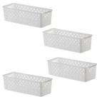 Kit 4 Cesto Organizador Multiuso Quadratta 27x11x8 Cm