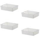Kit 4 Cesto Organizador Multiuso Quadratta 34x27x9 Cm Branco Kit 4 Cesto Organizador Multiuso Quadratta 34x27x9 Cm Branco