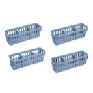 Kit 4 Cesto Slim Organizador de Gaveta Armário Com Divisória 1,3L Elloplas 26x8x8cm -