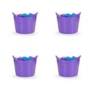 Kit 4 Cestos Balde Flexível C/Alça 15L Roxo -Fersil
