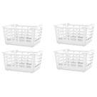 Kit 4 Cestos Multiuso Atenas Pequeno 25x15,5x29,5 Branco Vazado Arqplast 25877PM
