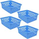Kit 4 Cestos Multiuso Médio Azul 20x6,5x15cm PP 1031 Uninjet