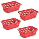 Kit 4 Cestos Multiuso Organizador Pequeno 16x12x6Cm Vermelho