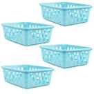 Kit 4 Cestos Multiuso Organizador Pequeno Azul 16x12x6Cm