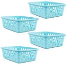 Kit 4 Cestos Multiuso Organizador Pequeno Azul 16x12x6Cm