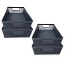 Kit 4 Cestos Organizadores 2 Litros Para Armário E Gavetas Preto