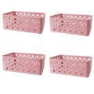 Kit 4 Cestos Organizadores Decorativos Multiuso P Rose