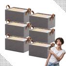 Kit 4 Cestos Organizadores Dobráveis 25L com Alça Caixa Multiuso para Guarda-Roupa Gavetas Lavanderia e Brinquedos Estru