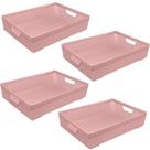 Kit 4 Cestos Organizadores Juta A5 2 L Rosa 24x16,5x6,5 Cm Kit 4 Cestos Organizadores Juta A5 2 L Rosa 24x16,5x6,5 Cm
