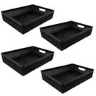 Kit 4 Cestos Organizadores Juta A5 2L Preto 24x16,5x6,5 Cm