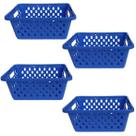 Kit 4 Cestos Organizadores Médio 1400 ML Azul 20x15x6cm