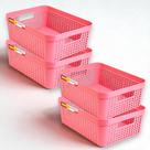 Kit 4 Cestos Organizadores Multiuso 11 Litros Plástico Resistente Armário, Cozinha e Escritório Kit 4 Cestos Organizadores Multiuso 11 Litros Plástico Resistente Armário, Cozinha e Escritório