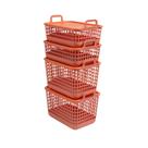 Kit 4 cestos telados de plástico 2p/2m terracota Oikos Kit 4 cestos telados de plástico 2p/2m terracota Oikos