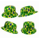 Kit 4 Chapéus Plástico Brasil Estilo Malandrinho Para Torcer Na Copa