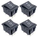 Kit 4 chave gangorra on/off/on 6 polos preta 15a