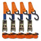 kit 4 Cinta Para Carga Com Catraca 4pc 25mm Corpo De Aço 800kg cada Unidades