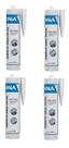 Kit 4 cola adesivo veda calha cinza 280g 310ml extra forte kala