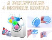 Kit 4 Coletor Cabelo Fiapos Para Lavadora 4 Esfera Roupas