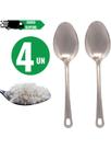 KIT 4 Colher De Arroz Para Servir GRANDE Cabo Longo 100 % Aço Inox 26cm Casa Restaurante Buffet Mult