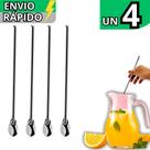 Kit 4 Colher Para Suco Bailarina em Inox Barman Drinks Caipirinha Colher Grande Para Jarras Copos L