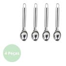 Kit 4 Colheres de Sorvete Inox